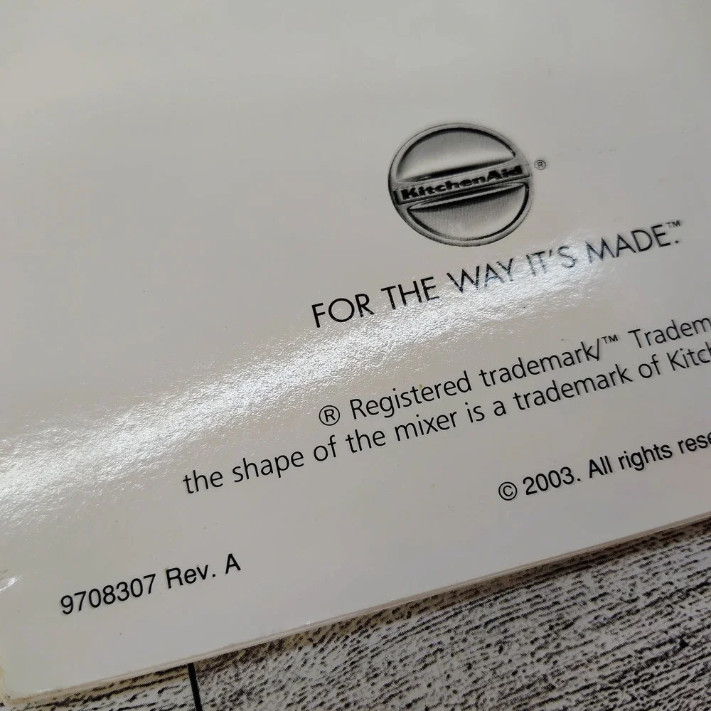 KitchenAid‎ Bowl-Lift Stand Mixer Instructions and Recipes 2003 Spiral 9708307